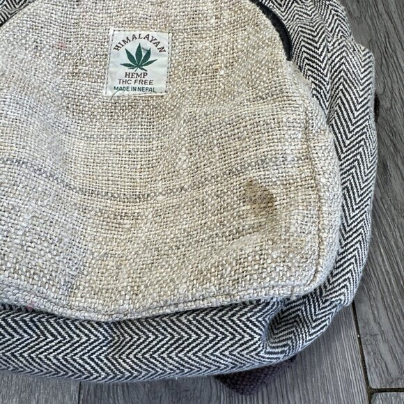 Handmade Pure Himalayan Hemp Backpack Travel Hippie Small Padded Compartment Med main image 5